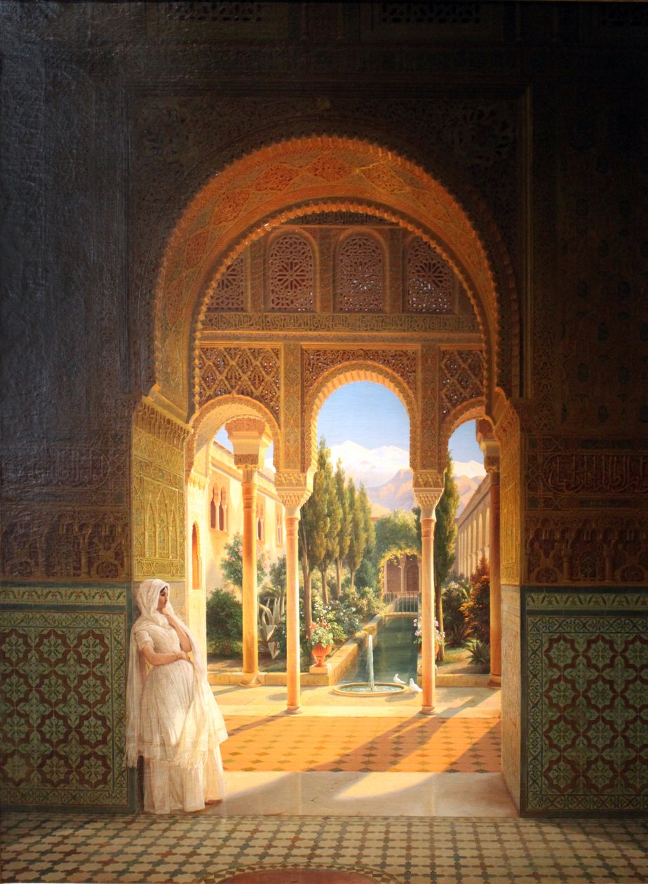 Palacio del Generalife en Patio de la Acequia bij het Alhambra in Granada door Wilhelm Meyer