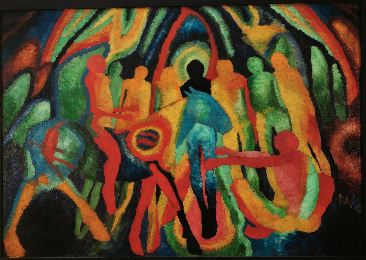 Intocht in Jeruzalem door Wilhelm Morgner