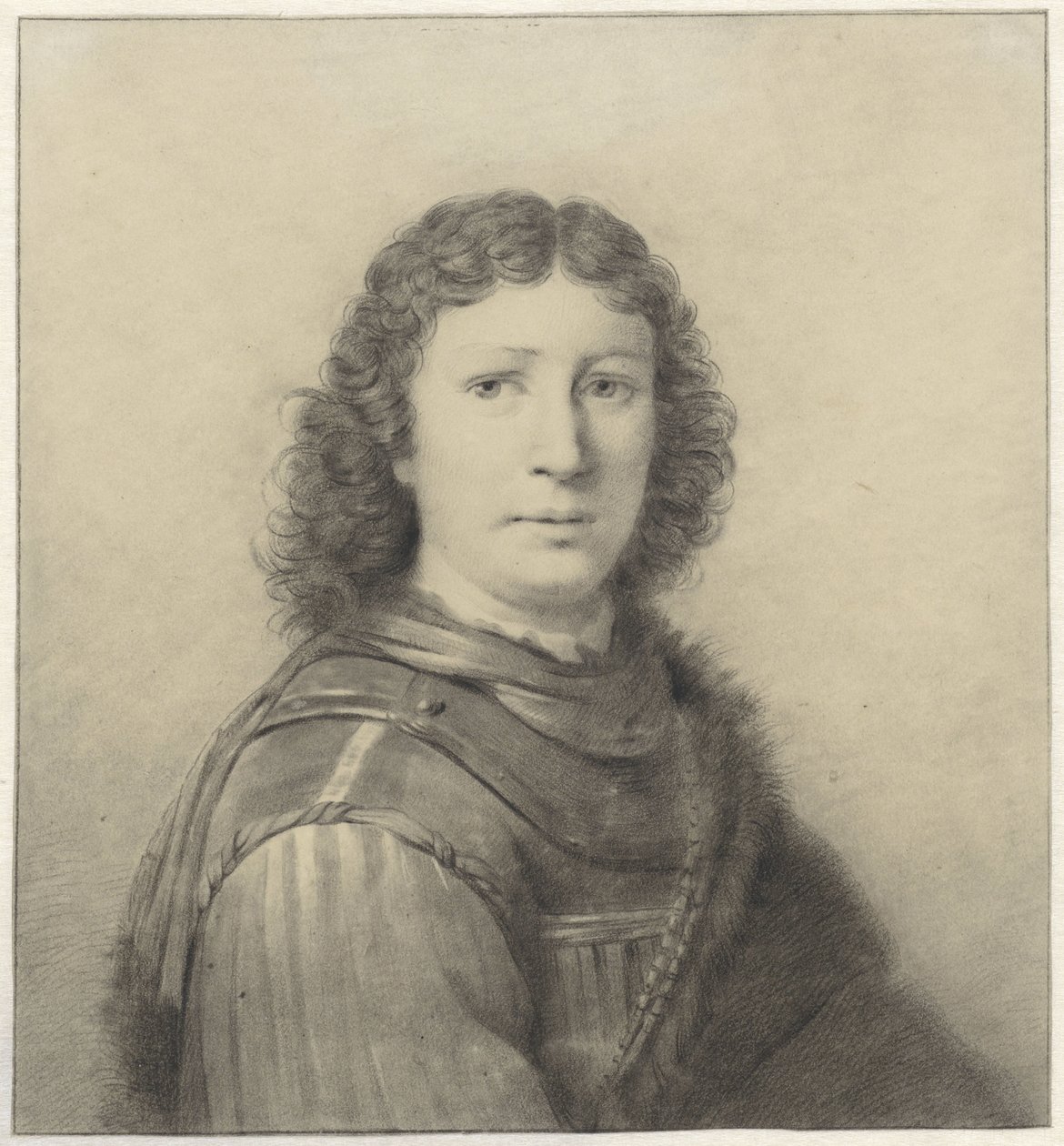 Portret van een jongeman met halsberg en keten door Wilhelm Adrian Netscher