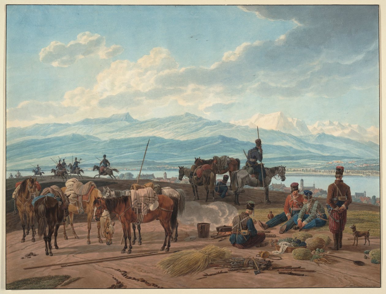 Rust van Russische Kozakken door Wilhelm Alexander Kobell