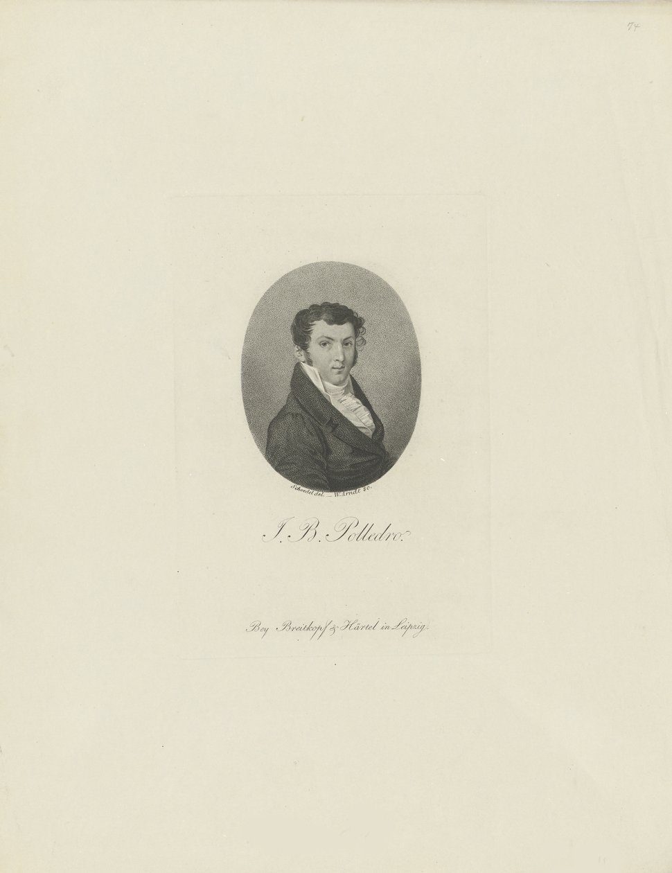 Portret van de violist en componist Giovanni Battista Polledro 1781-1853, ca. 1810 door Wilhelm Arndt