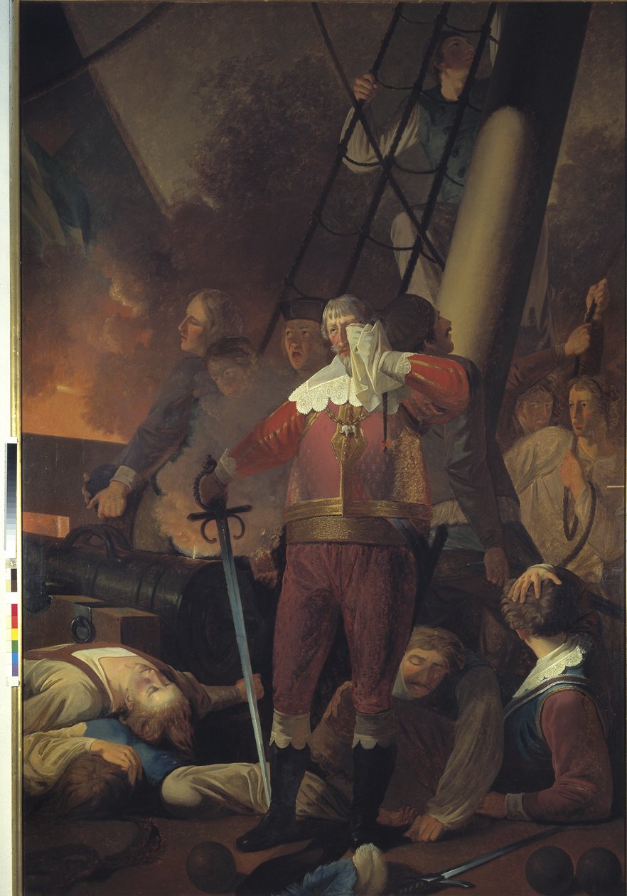 Christian IV op "De Drie-eenheid" in de slag bij Koldberger Heide 1644 door Wilhelm Bendz