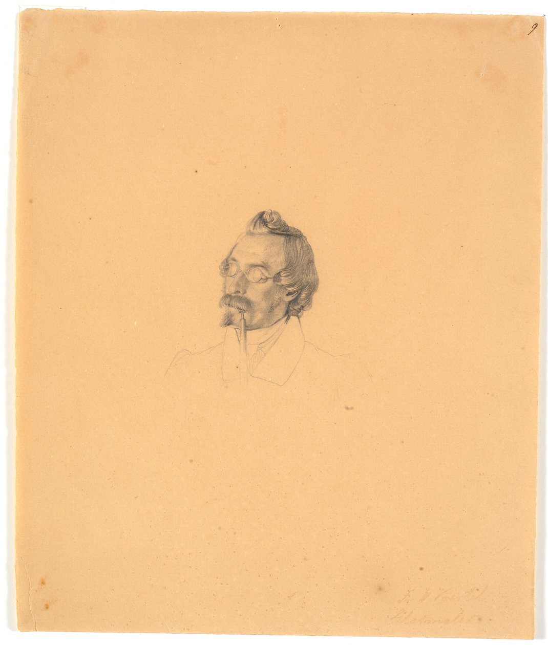Porträt des Glasmalers Friedrich Vörtel door Wilhelm Bendz