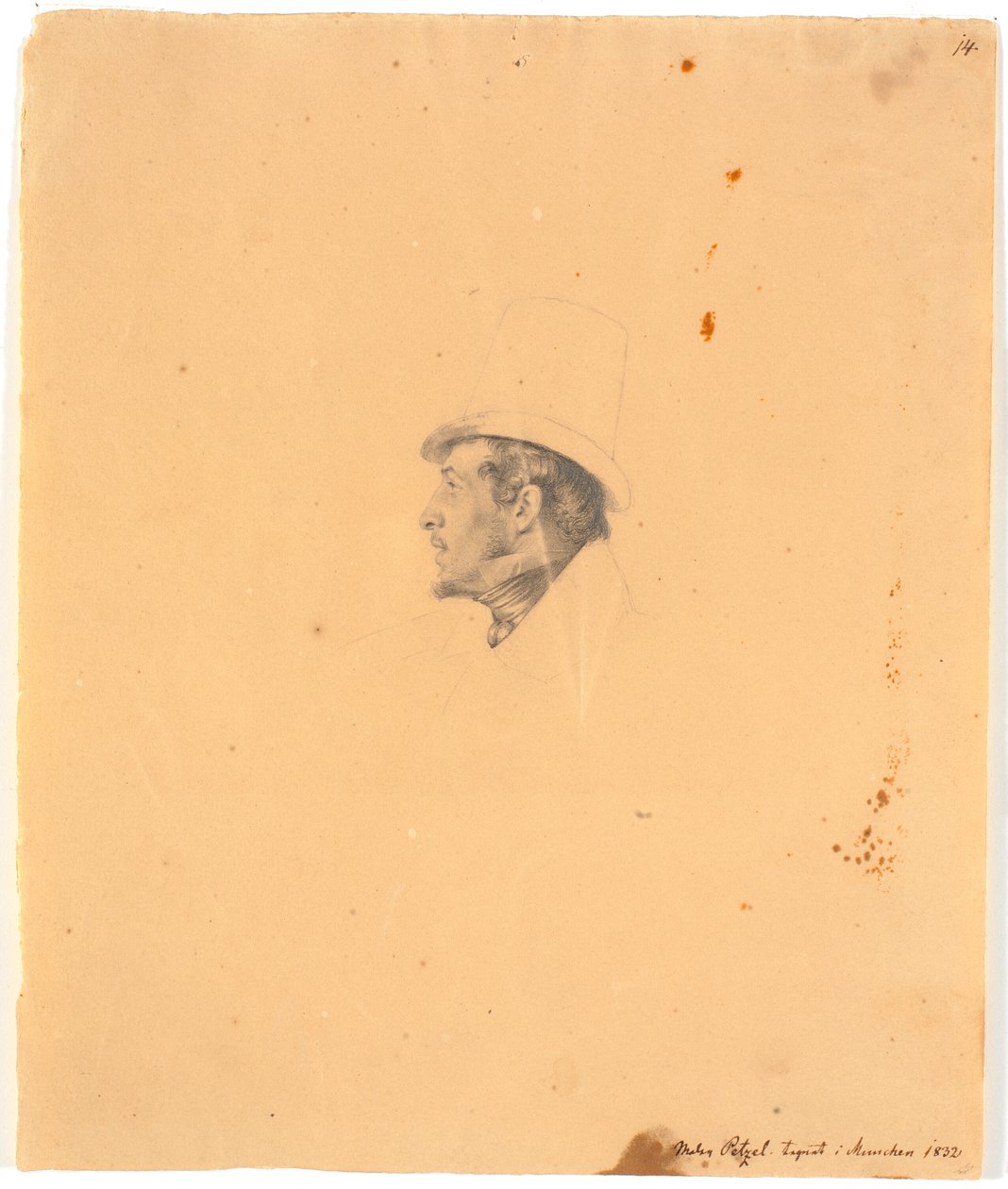 Porträt des Malers Joseph Petzl door Wilhelm Bendz