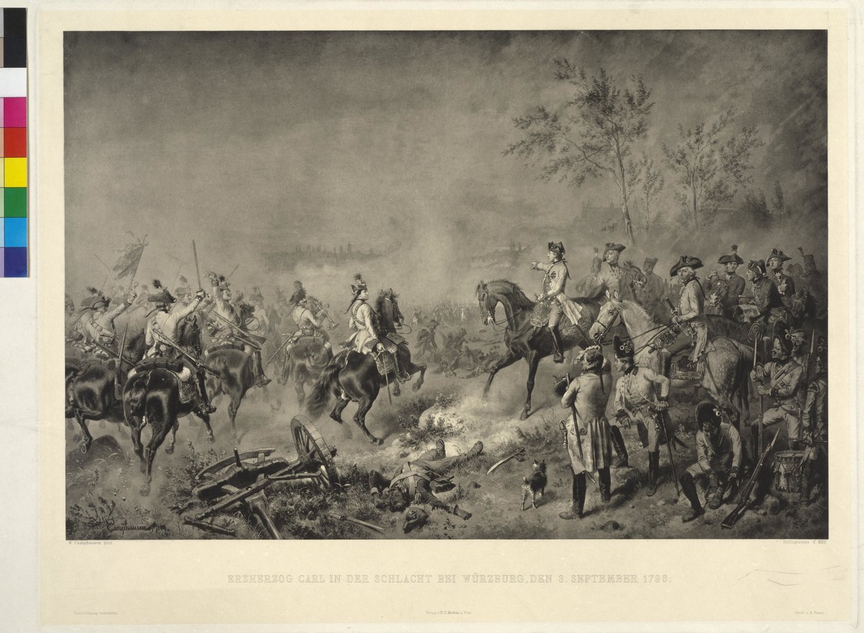 Aartshertog Karl in de Slag bij Würzburg door Wilhelm Camphausen