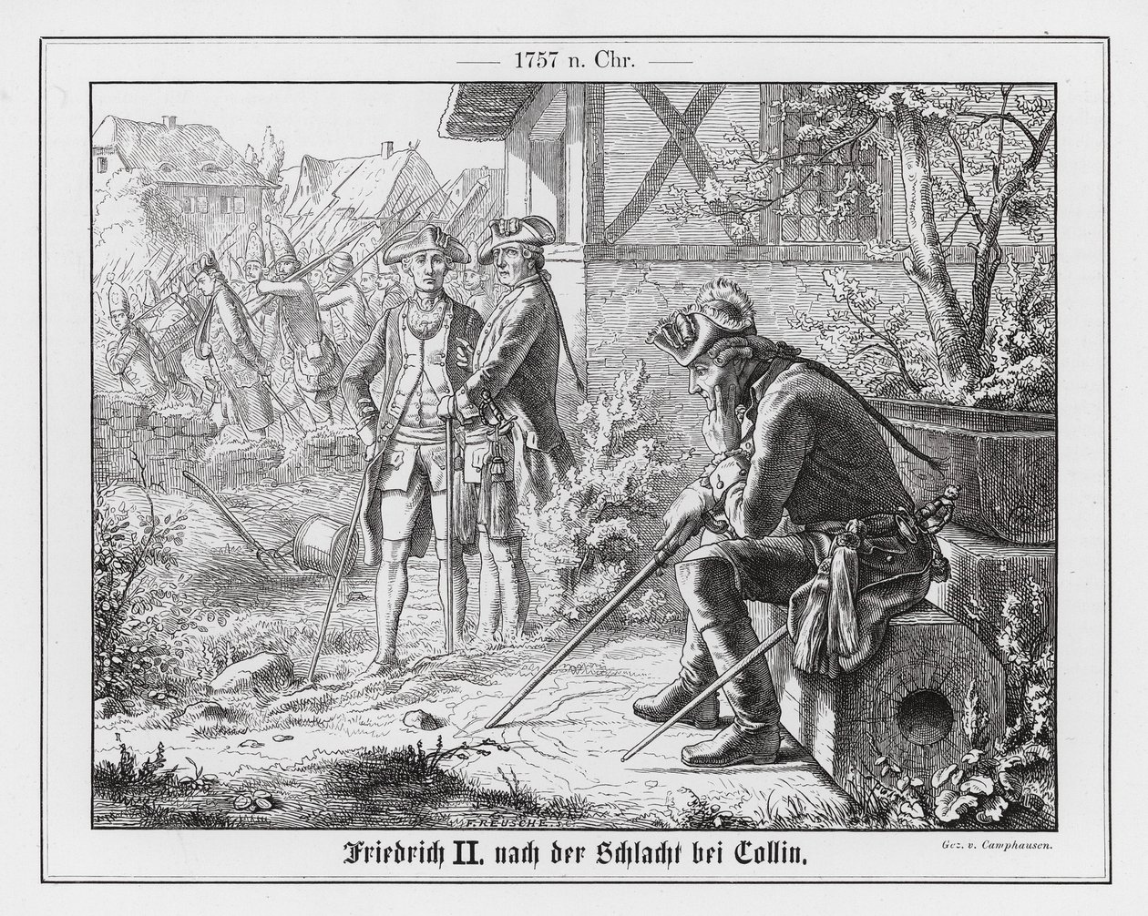 Frederik de Grote na de Slag bij Kolin door Wilhelm Camphausen