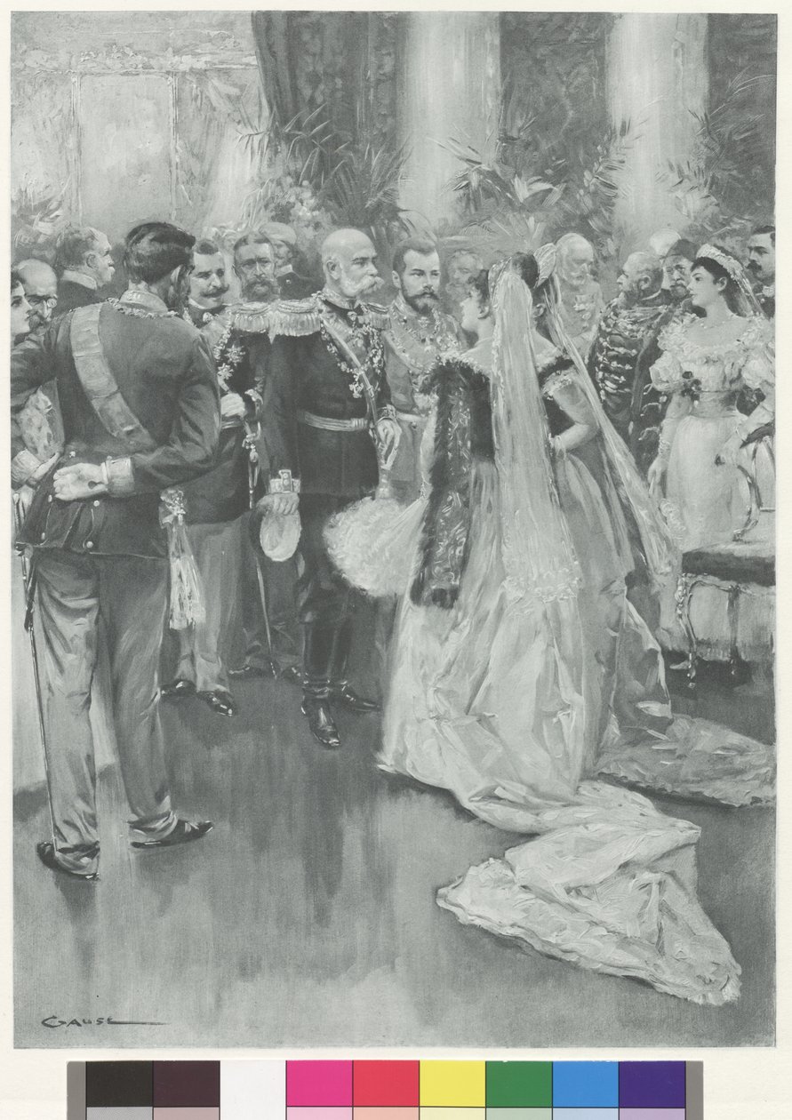 Keizer Franz Joseph I en tsaar Nikolaus II in Petersburg na het grote formele diner door Wilhelm Gause