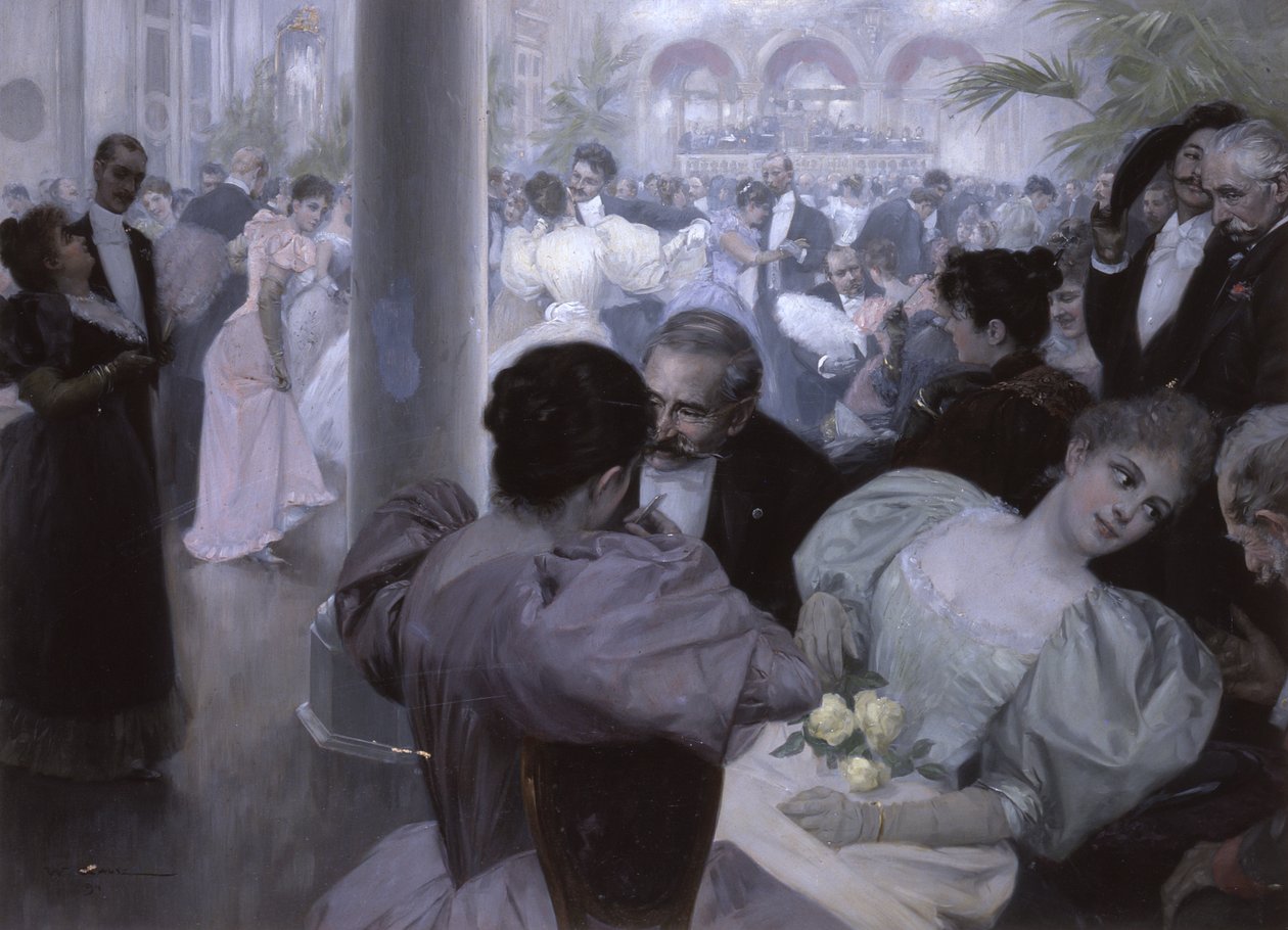 Reünie in het Kurhaus (Bal in het kuurhuis) door Wilhelm Gause