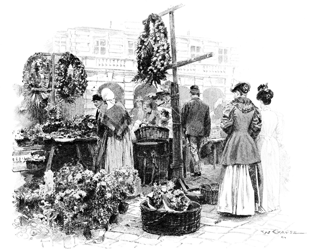 De Bloemenmarkt, 1901 door Wilhelm Gause