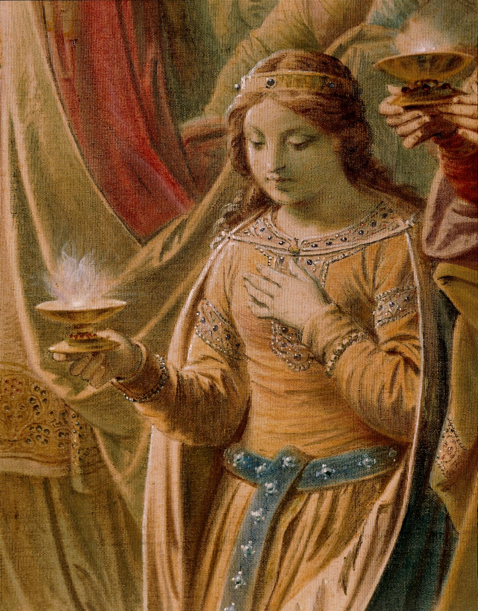 Het wonder van de Graal, uit de Lohengrin Saga, salon (detail) door Wilhelm Hauschild
