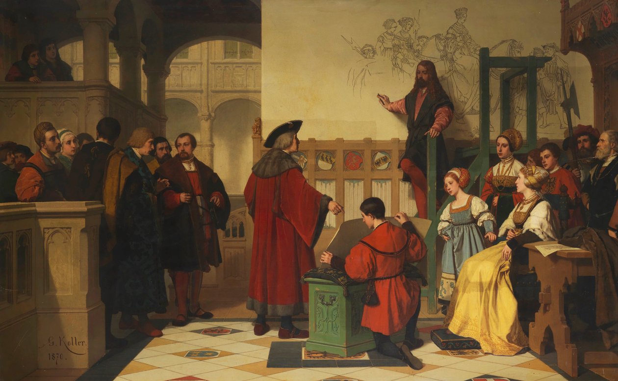 Albrecht Dürer Bezocht door Keizer Maximiliaan, 1870 door Wilhelm Koller