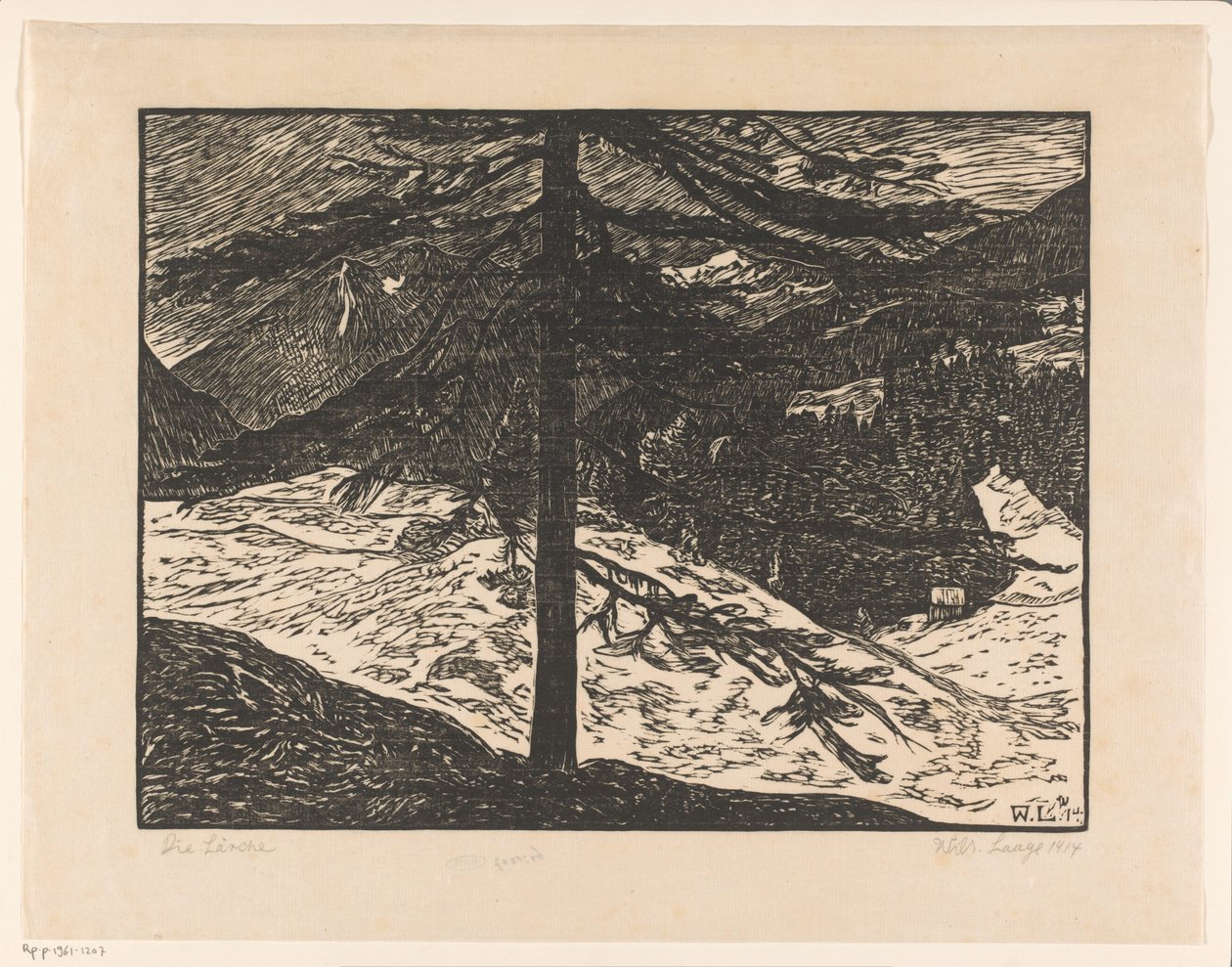De Lariks door Wilhelm Laage (signed by artist)