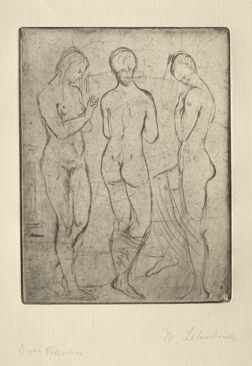 Drie Vrouwen door Wilhelm Lehmbruck