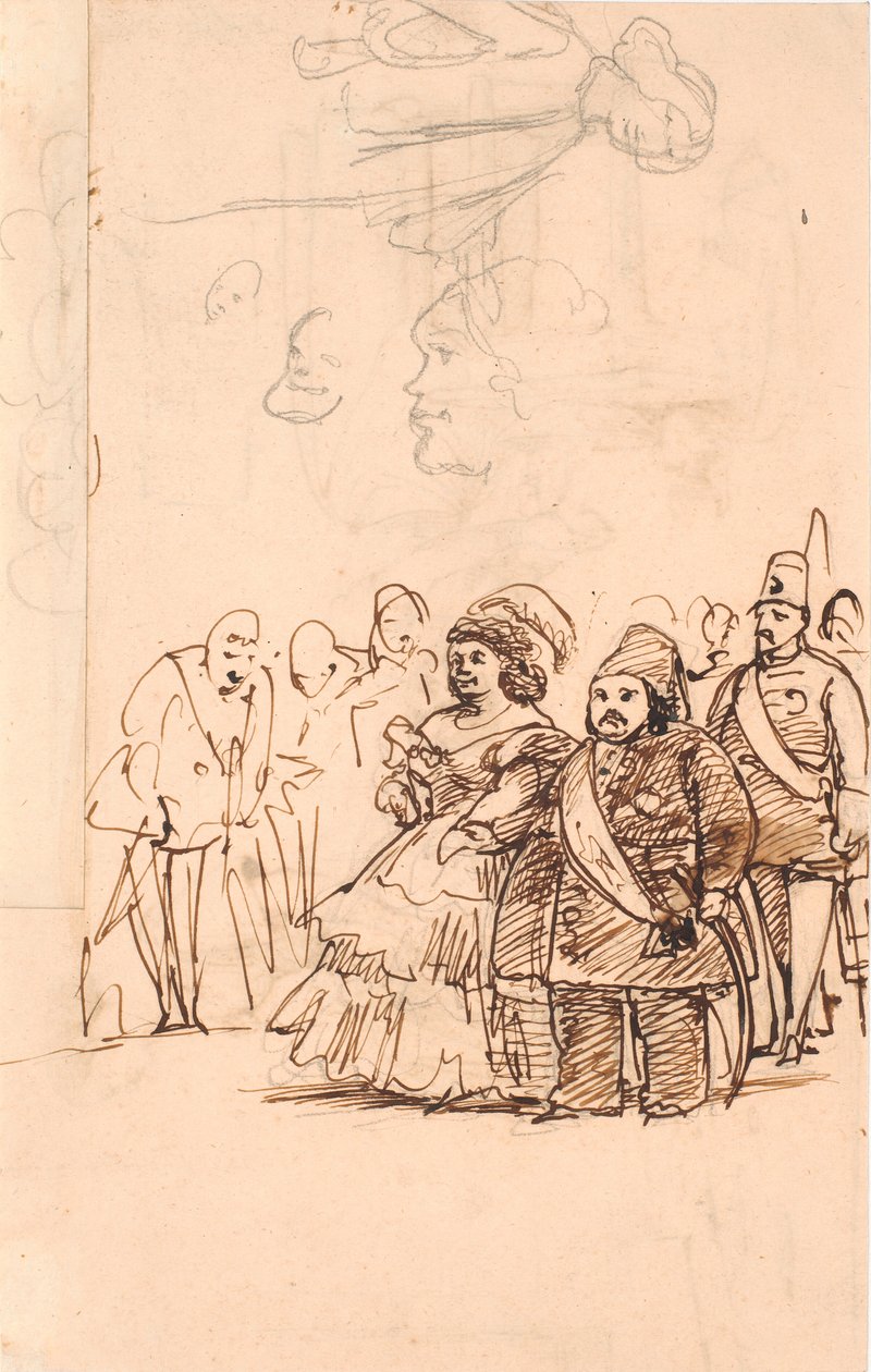 De Turkse Prins Mehemet Aly als Graaf Danners Kavalier tijdens zijn Bezoek aan Kopenhagen, mei 1859 door Wilhelm Marstrand