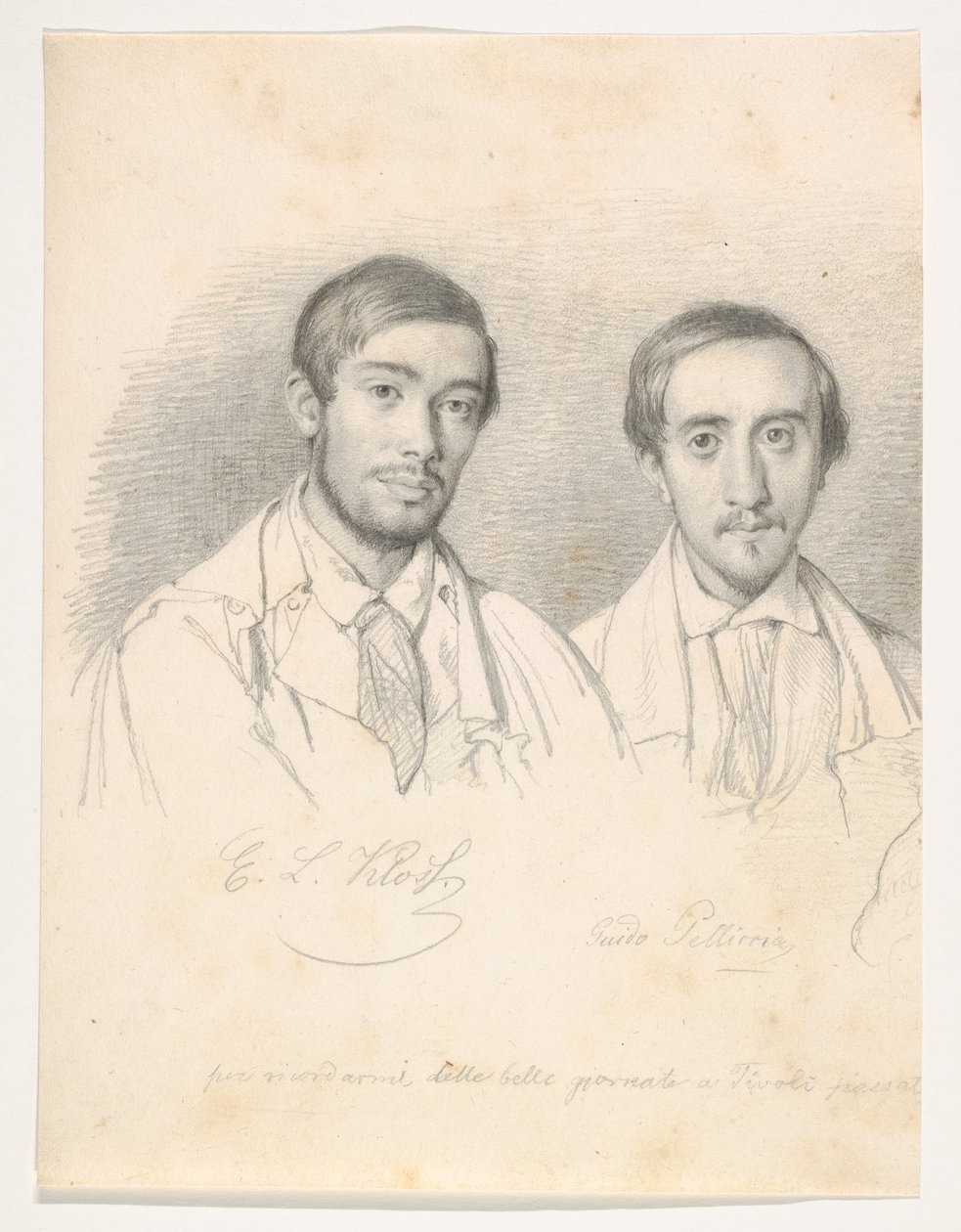 Dubbelportret van de kunstenaars E. F. Kloss en G. Pellicia door Wilhelm Marstrand