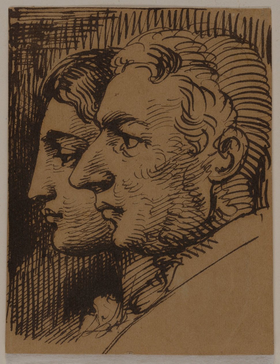 Dubbelportret van een man en een vrouw in profiel door Wilhelm Marstrand