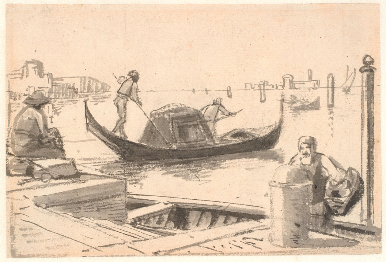 Gondelvaart door Wilhelm Marstrand