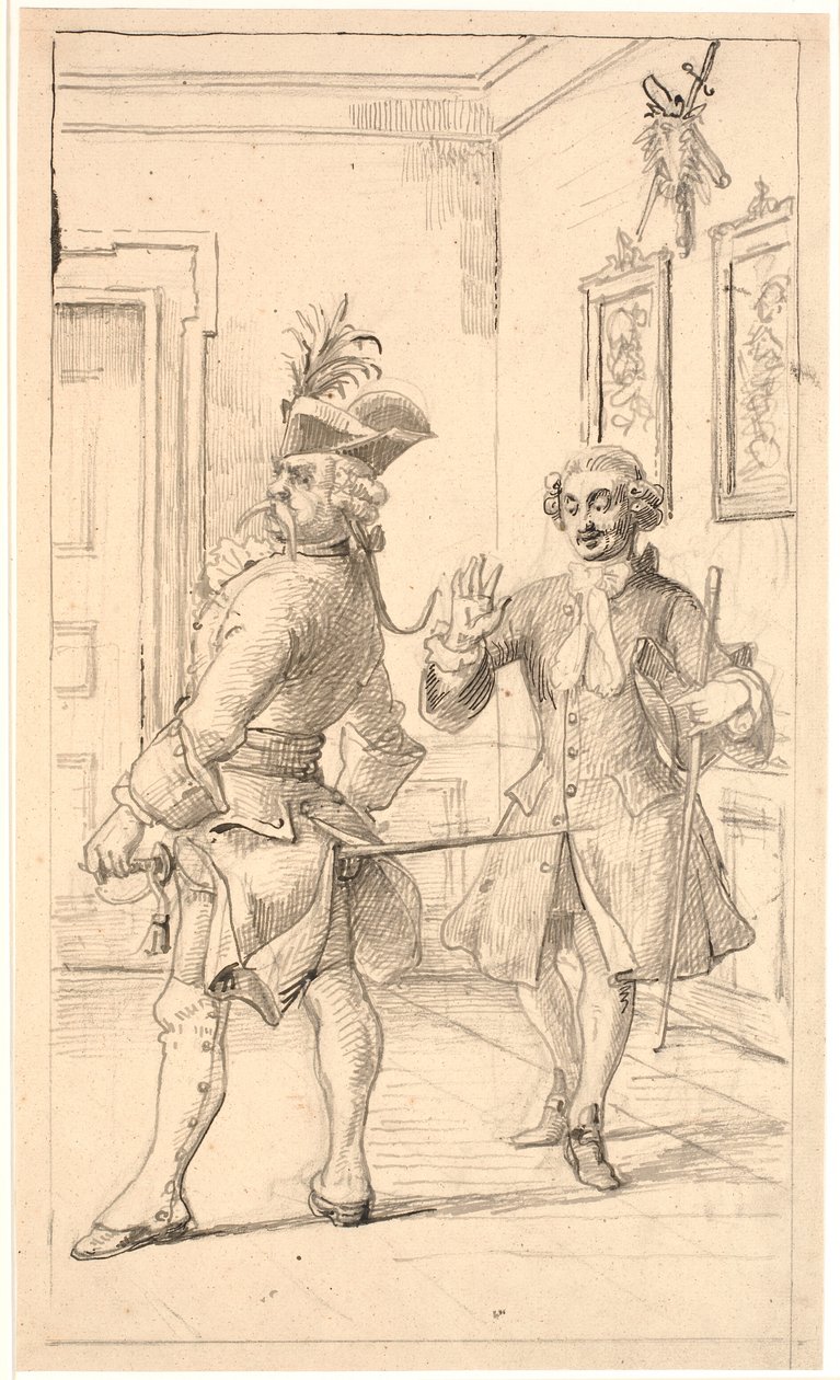 Jepser vergelijkt de rug van Jacob von Thyboe met een wenteltrap door Wilhelm Marstrand
