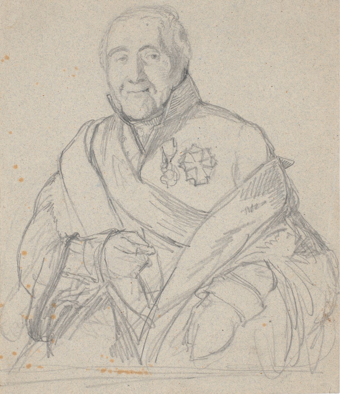 Portretstudie van geheime raad Bornemann door Wilhelm Marstrand