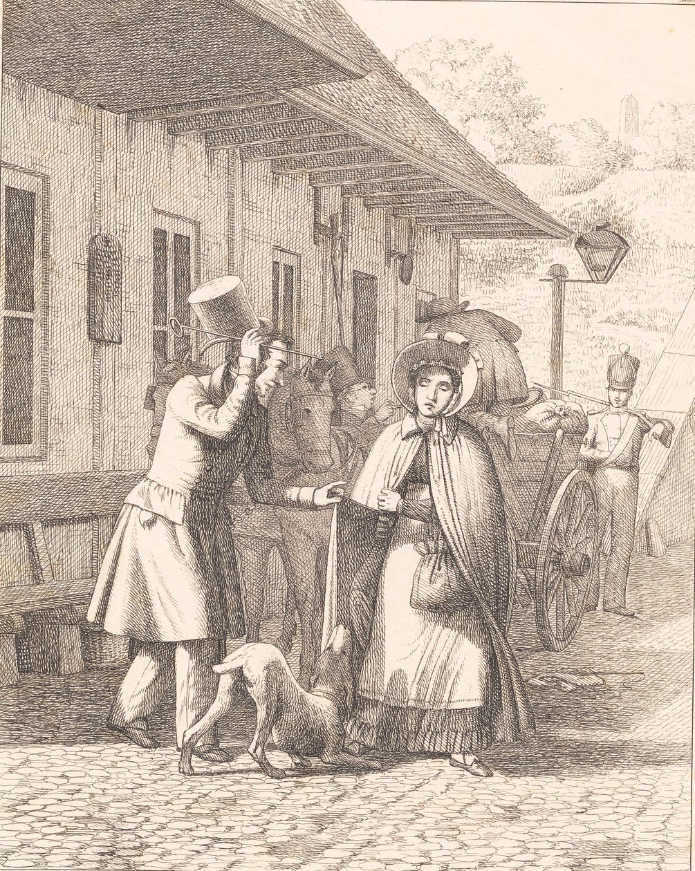 Scène buiten een consumptiekraam door Wilhelm Marstrand