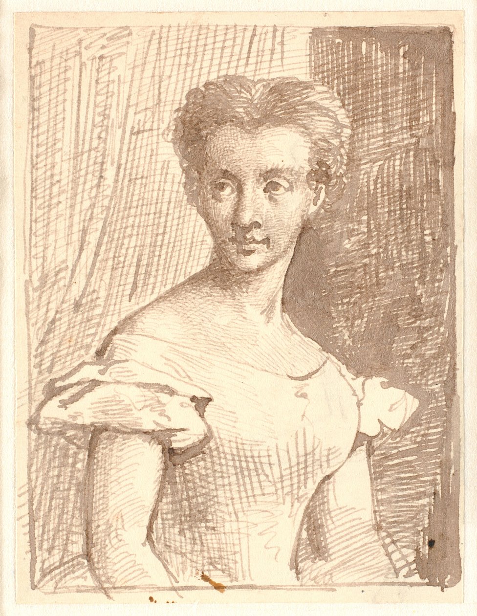 Studie van Arendse Hulegaard, zittend, naar links gekeerd door Wilhelm Marstrand