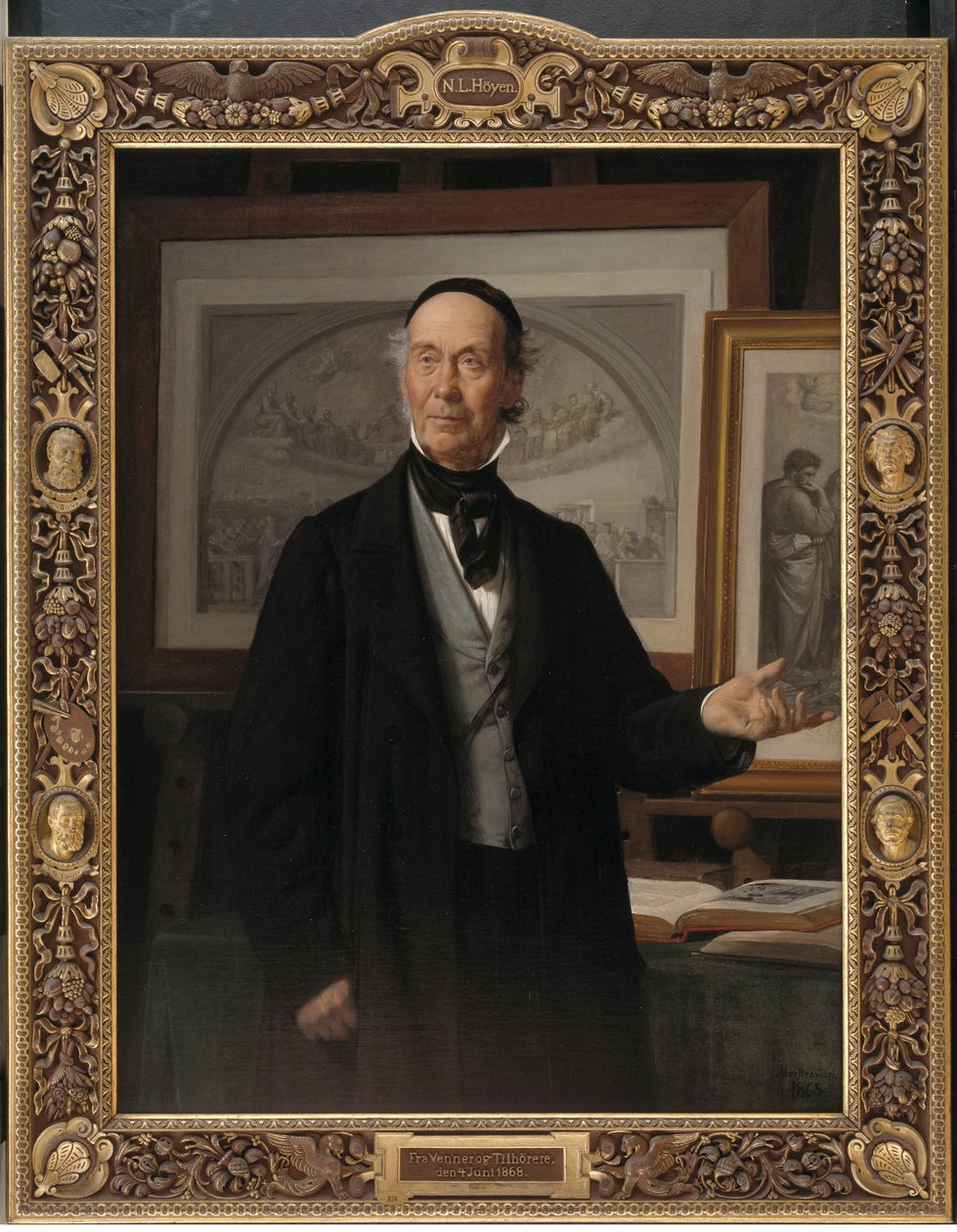 De kunsthistoricus N.L. Høyen door Wilhelm Marstrand
