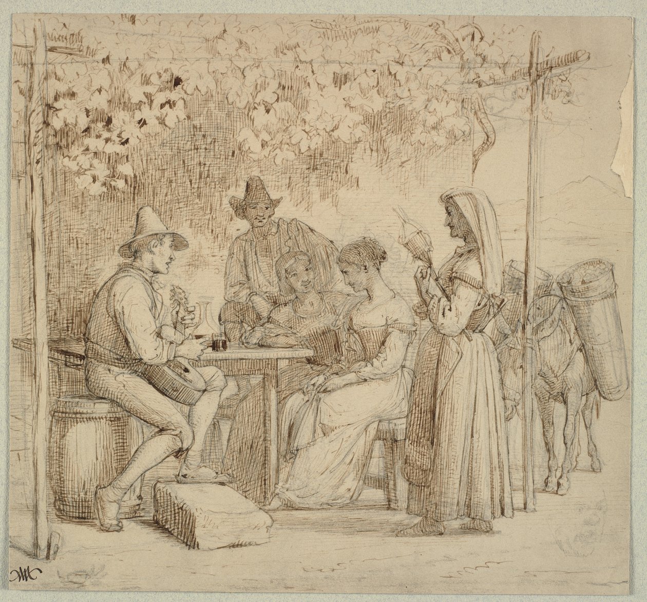 Buiten een kaasmakerij door Wilhelm Marstrand