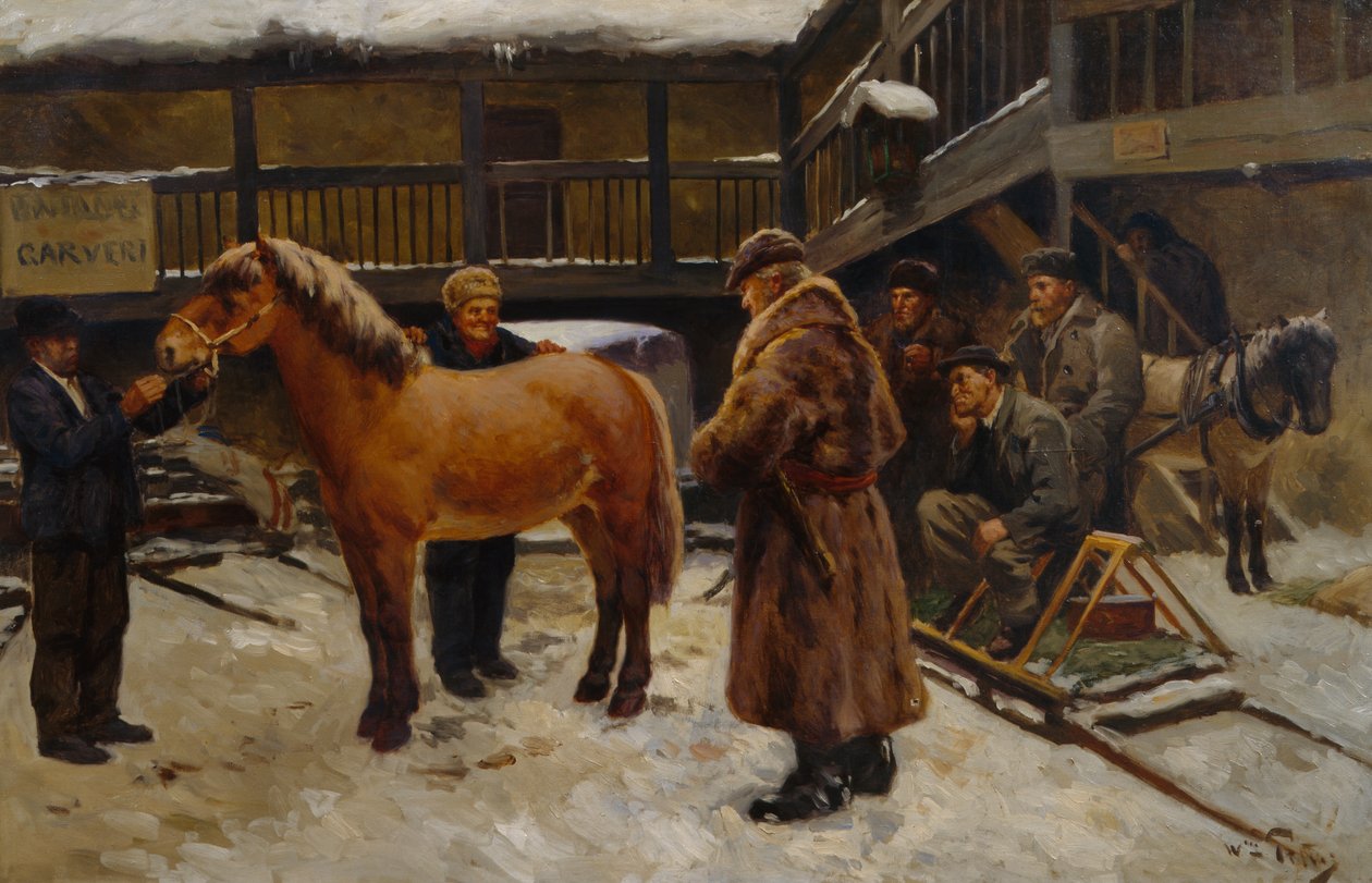 Paardenmarkt door Wilhelm Peters