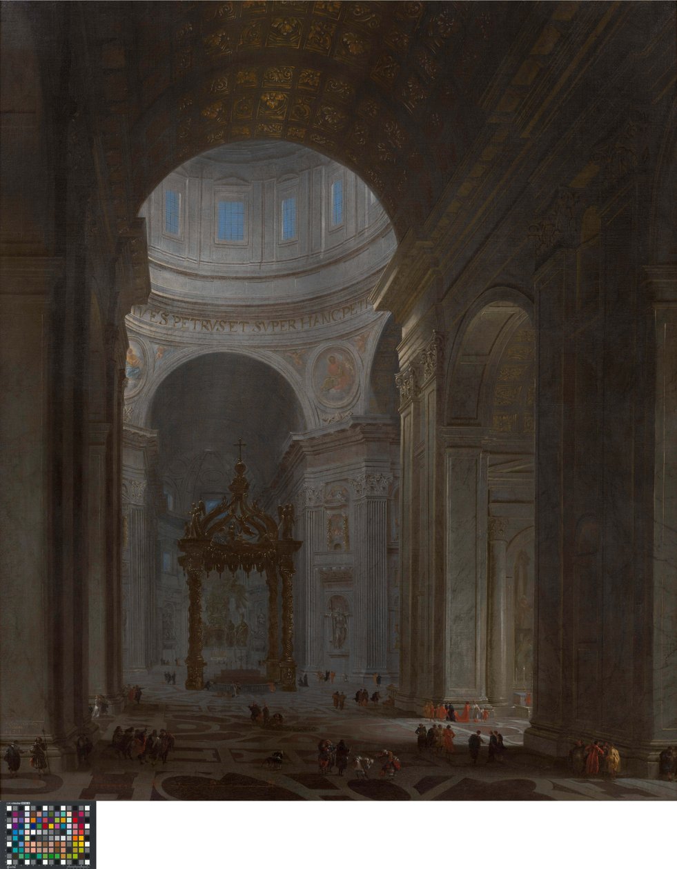 Interieur van de Sint Pieter in Rome door Wilhelm Schubert van Ehrenberg