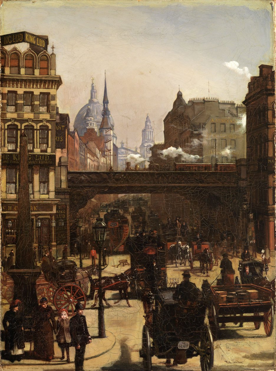 Ludgate Hill door Wilhelm Trübner