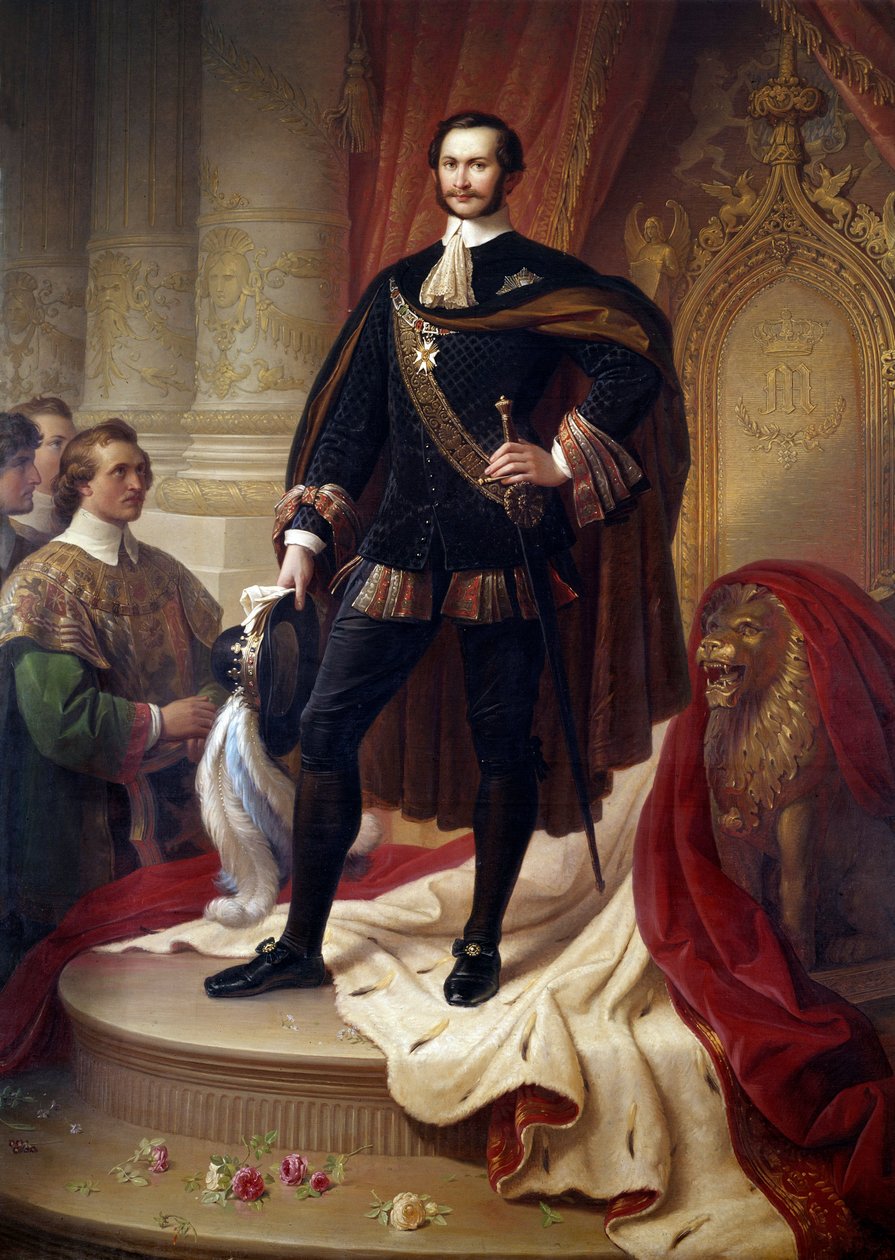 Portret van Maximiliaan II Jozef (1811-1864), koning van Beieren door Wilhelm von Kaulbach