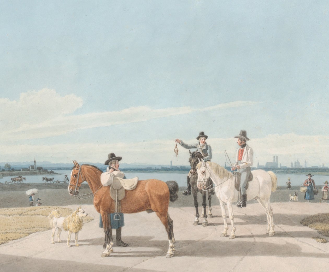 Ruiters nabij München, 1830 door Wilhelm von Kobell