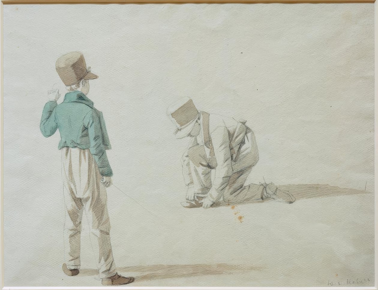 Studie van jongens met pet door Wilhelm von Kobell