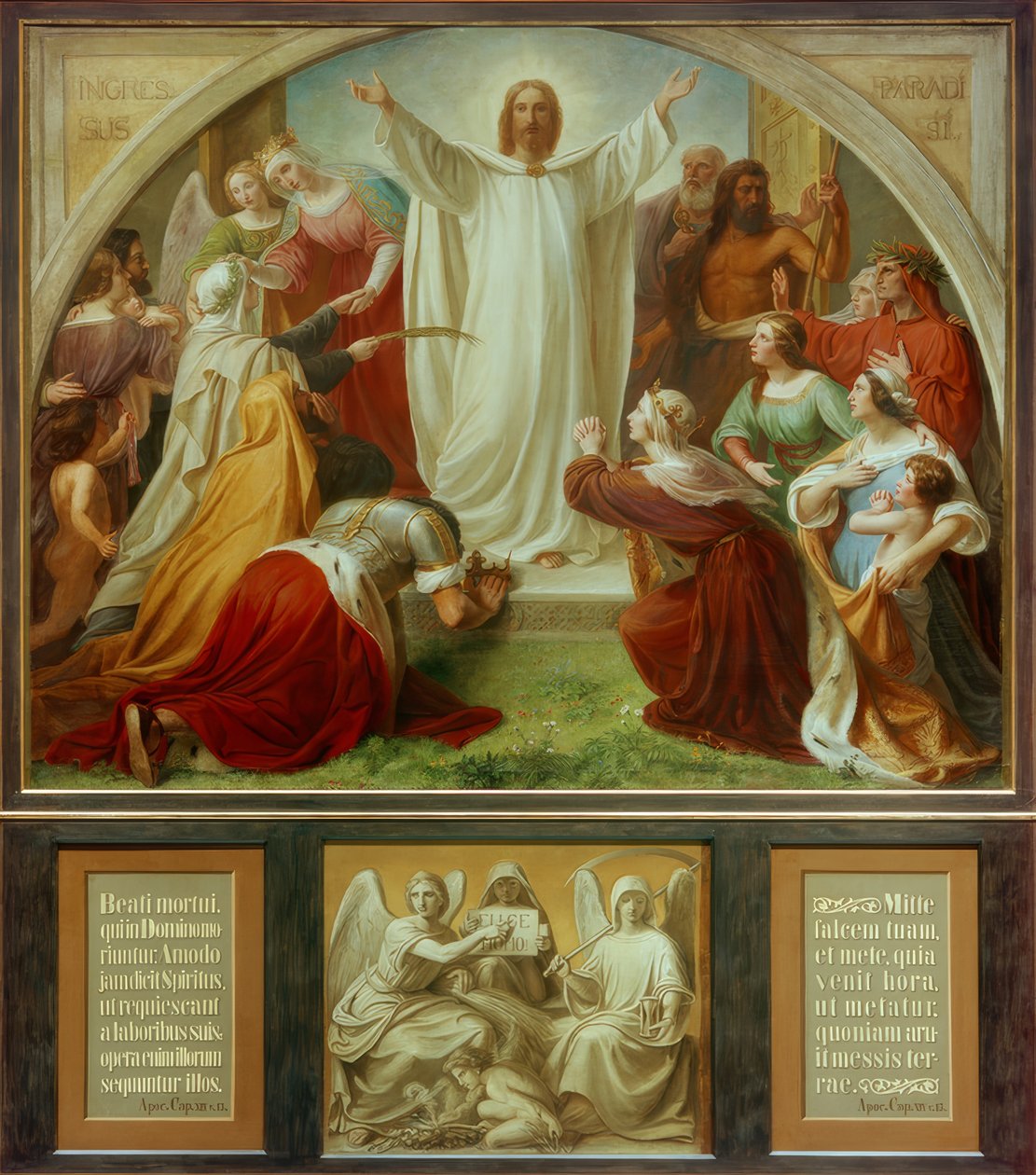 W. von Schadow, Paradijs (Hemel) / Middelpaneel, Drieluik door Friedrich Wilhelm von Schadow