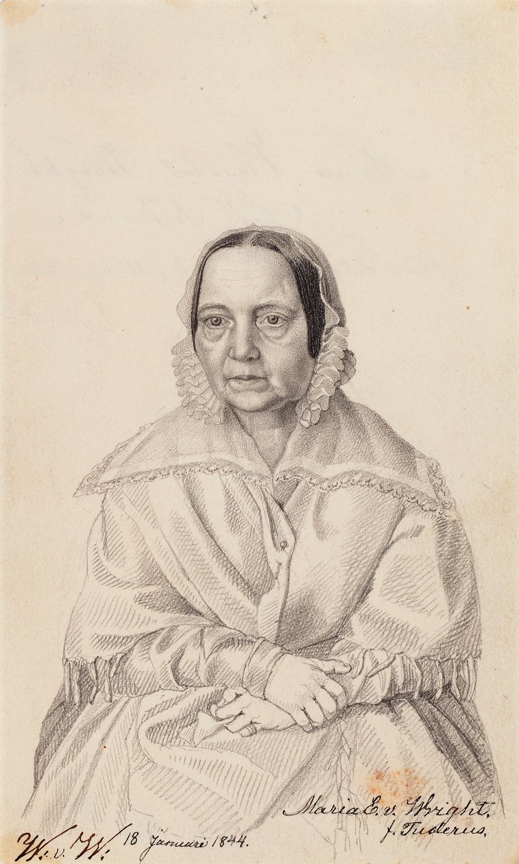 Maria Elisabeth von Wright, de moeder van de kunstenaar door Wilhelm von Wright