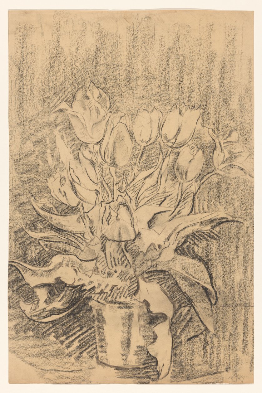 Vaas met tulpen door Wilhelmus Johannes Steenhoff