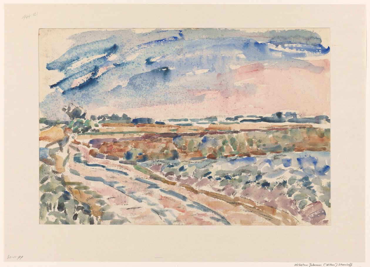 Weg door landschap door Wilhelmus Johannes Steenhoff