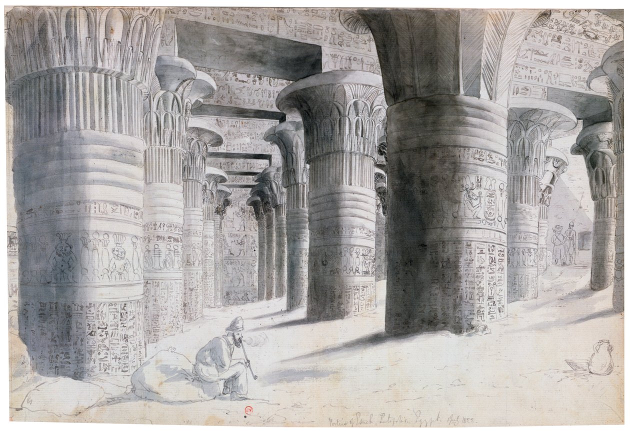 Portiek van Esuch, Egypte, 1822 door Wilkinson