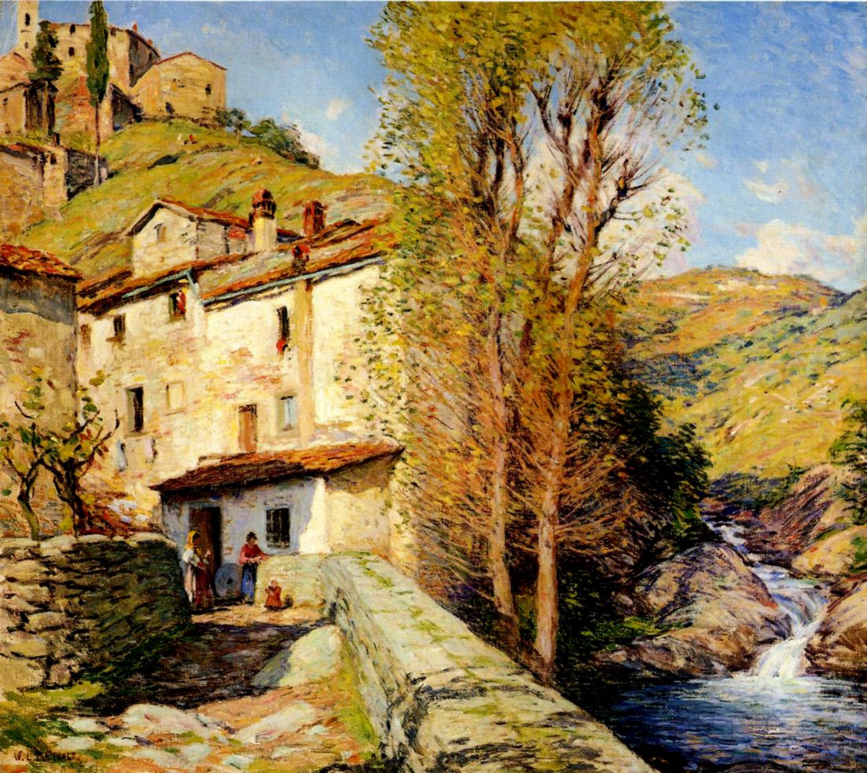 Oude molen in Pelago, Italië, 1913 door Willard Leroy Metcalf