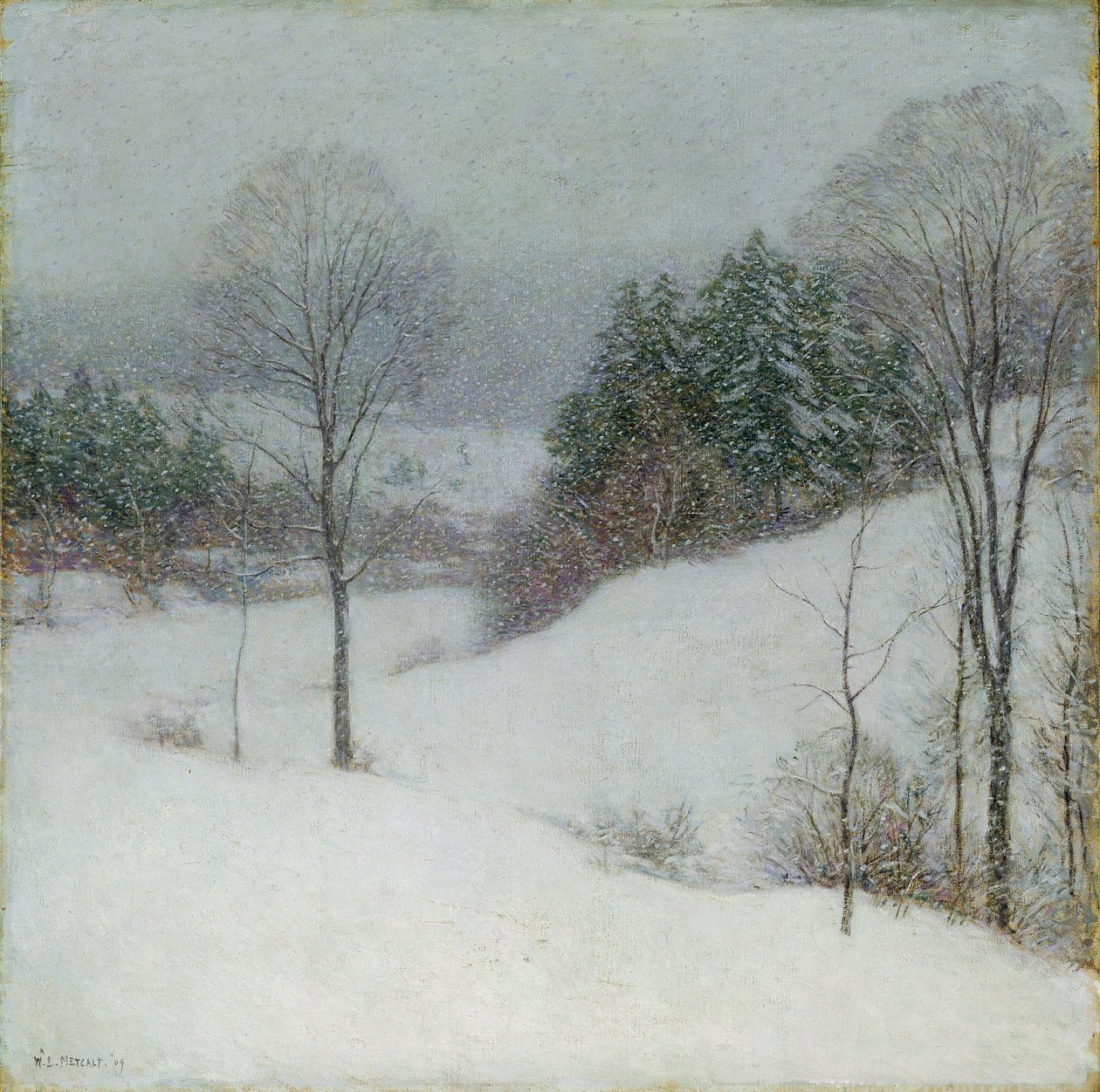 De witte sluier, 1909 door Willard Leroy Metcalf
