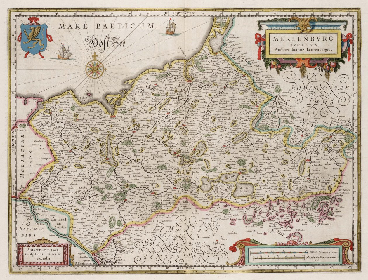 Hertogdom Mecklenburg door Willem Janszoon Blaeu