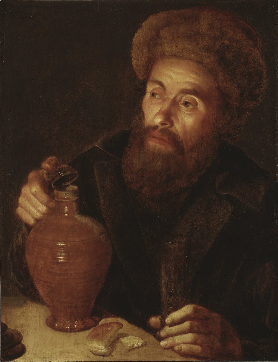 Oude man met een kruik door Willem van der Vliet