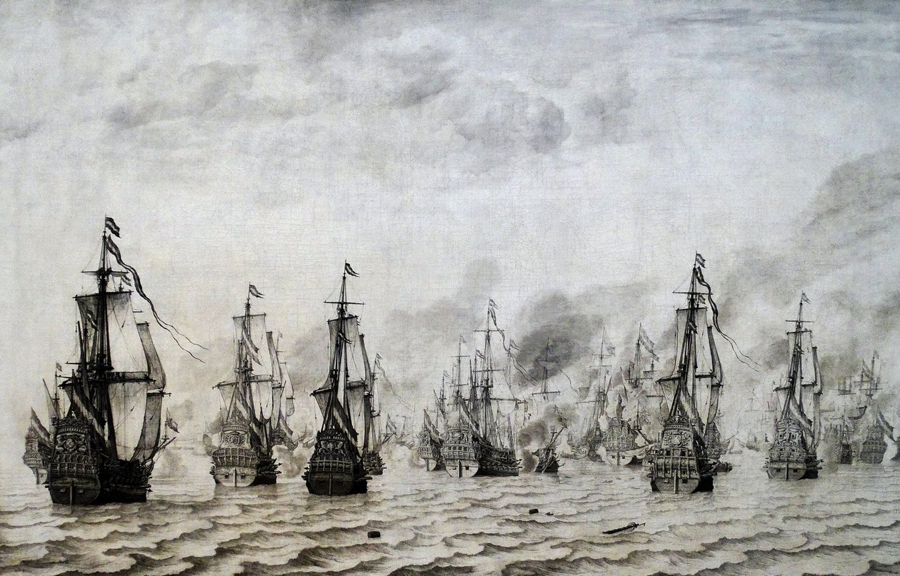 Slag bij Duinkerke door Willem van de Velde the Elder