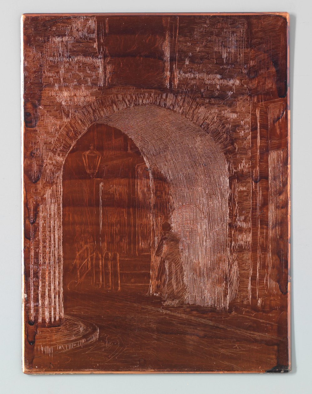 Gevangenispoort te Den Haag (voor de restauratie) door Willem Adrianus Grondhout (signed by artist)