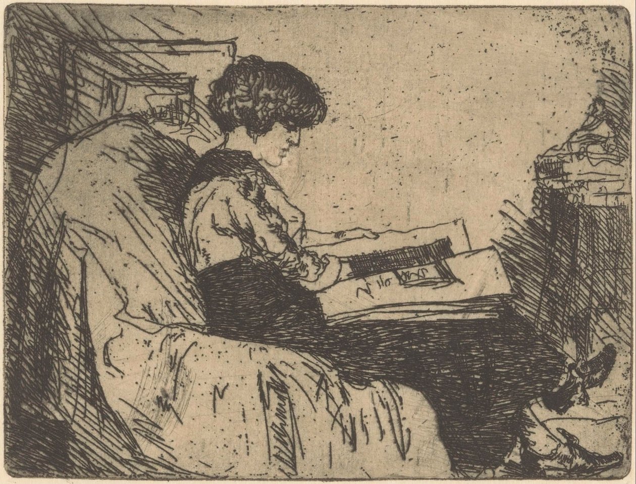 Portret van Martha Grondhout-Heshusius door Willem Adrianus Grondhout (signed by artist)