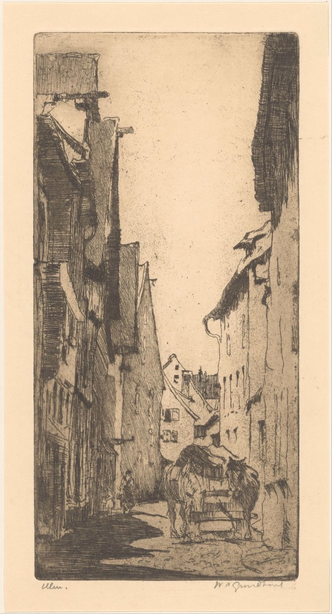 Ulm door Willem Adrianus Grondhout (signed by artist)