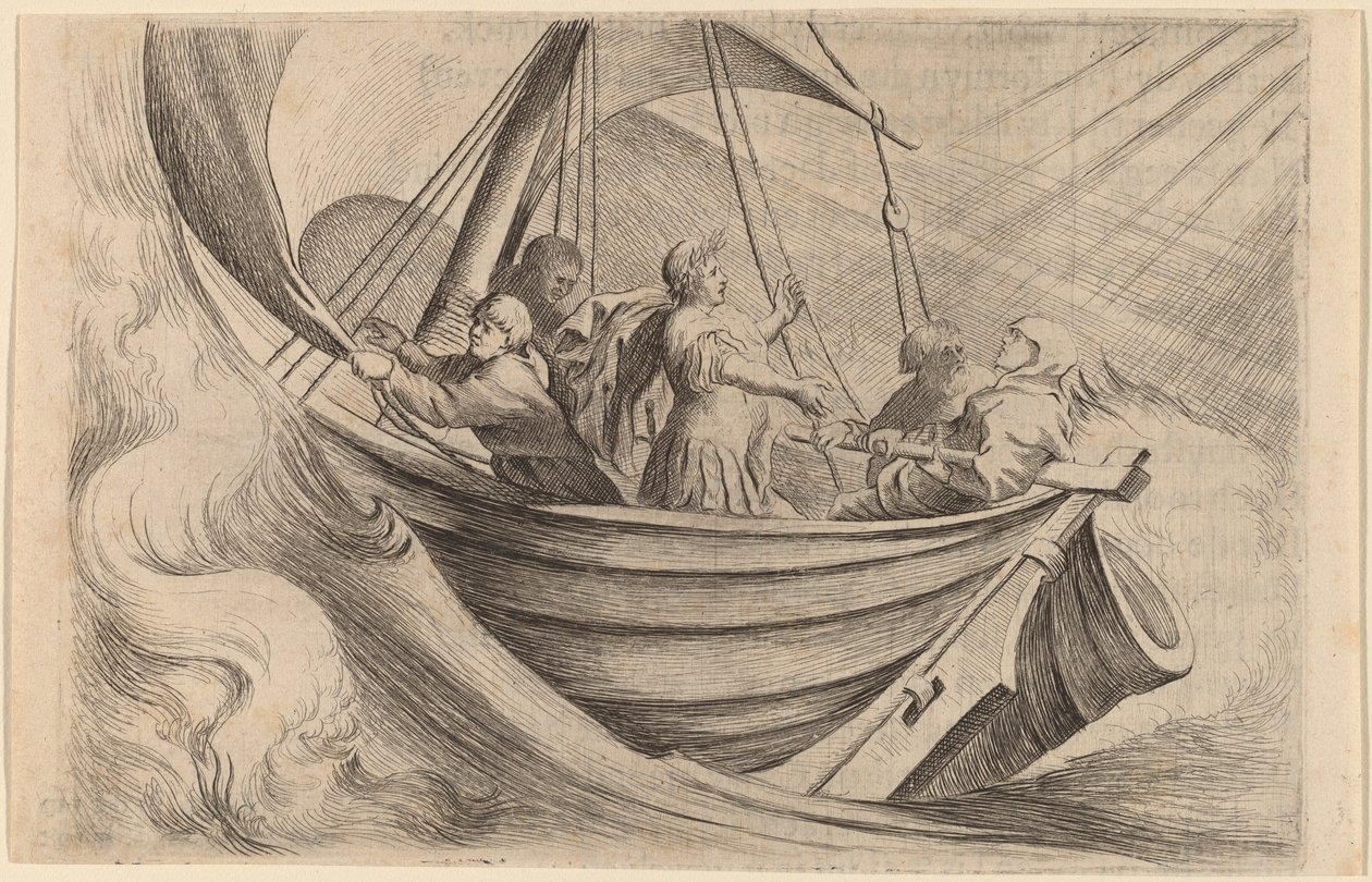 Caesar steekt stormachtige zeeën over door Willem Basse