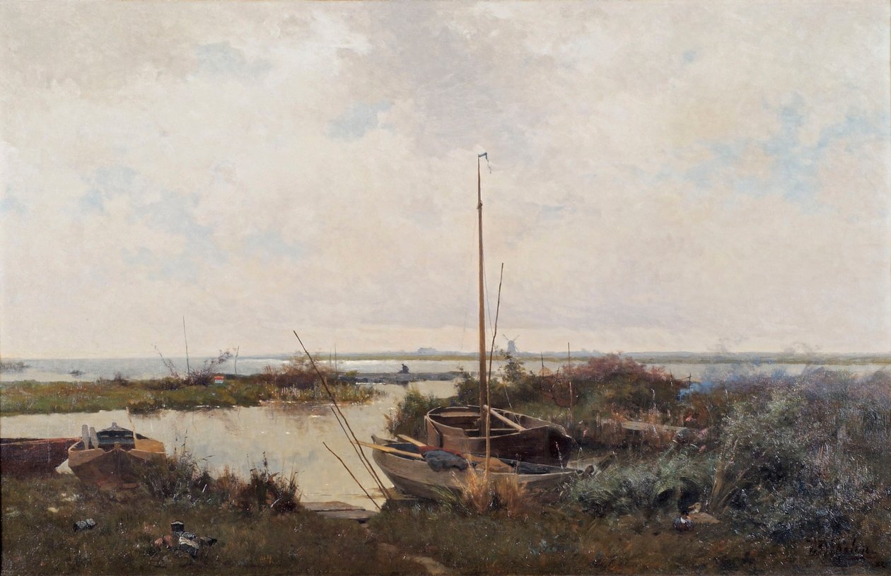 Rivierlandschap, 1882 door Willem Bastiaan Tholen