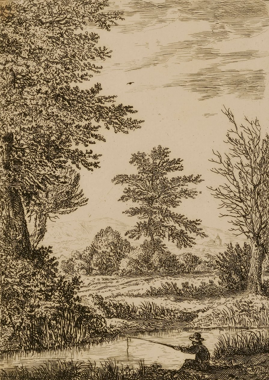 Landschap met beek door Willem Bemmel