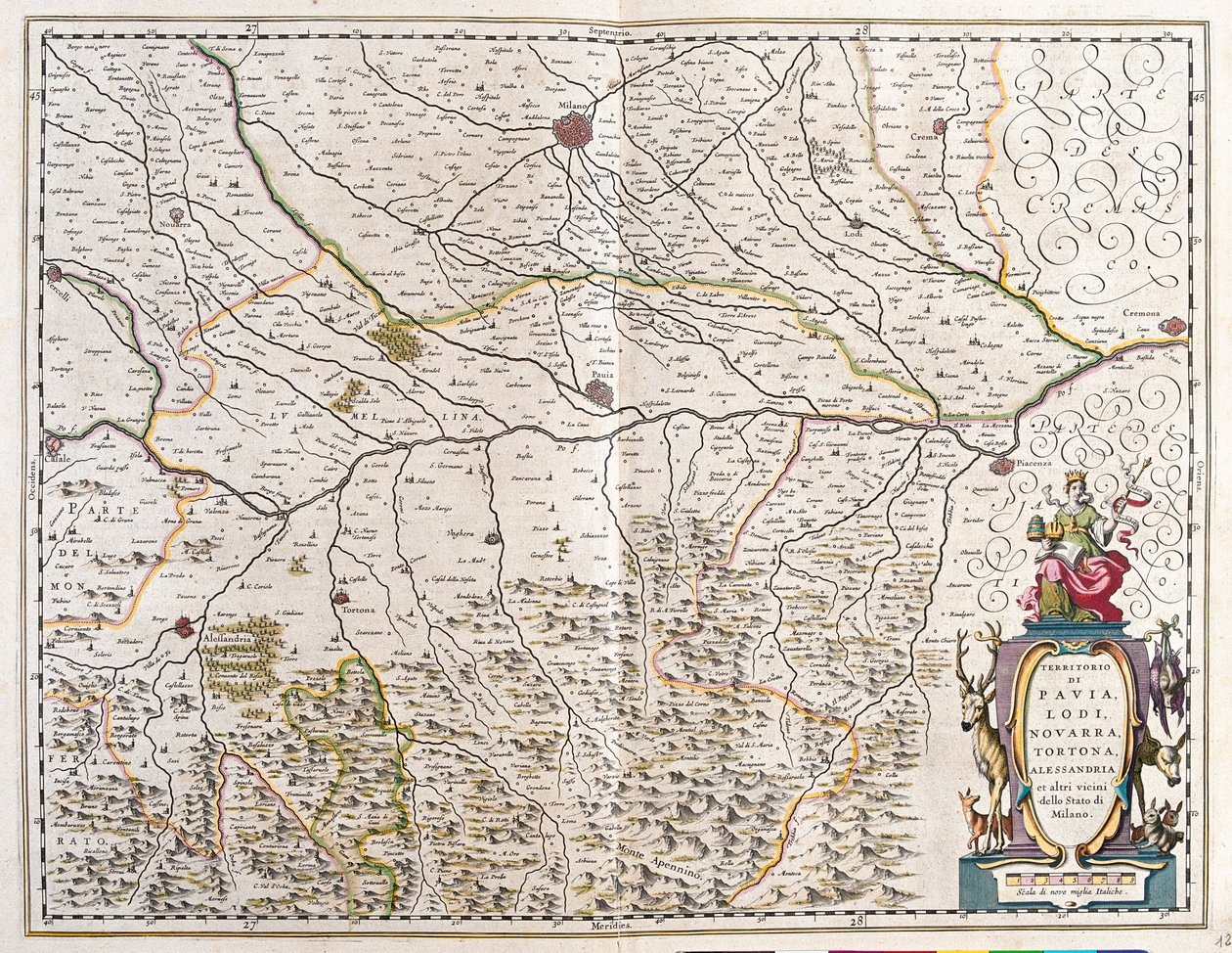 Steden van: Pavia, Lodi, Novara, Tortona, Italië 